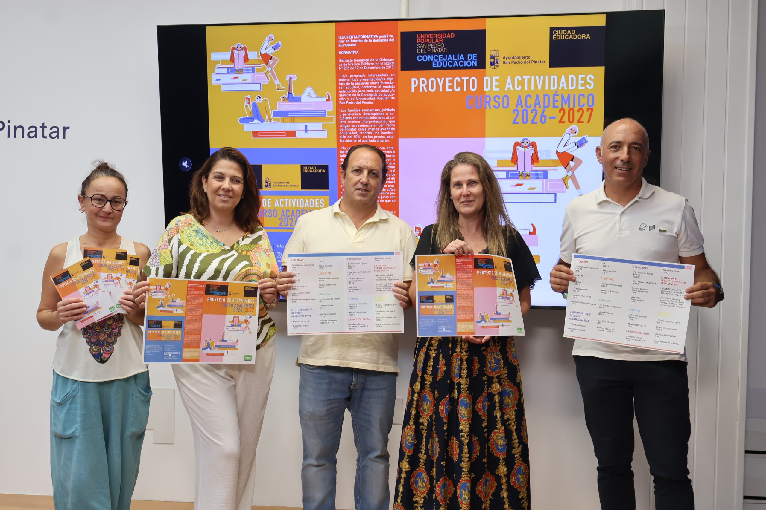 La Universidad Popular de San Pedro del Pinatar presenta su oferta formativa para el curso 2026-2027 